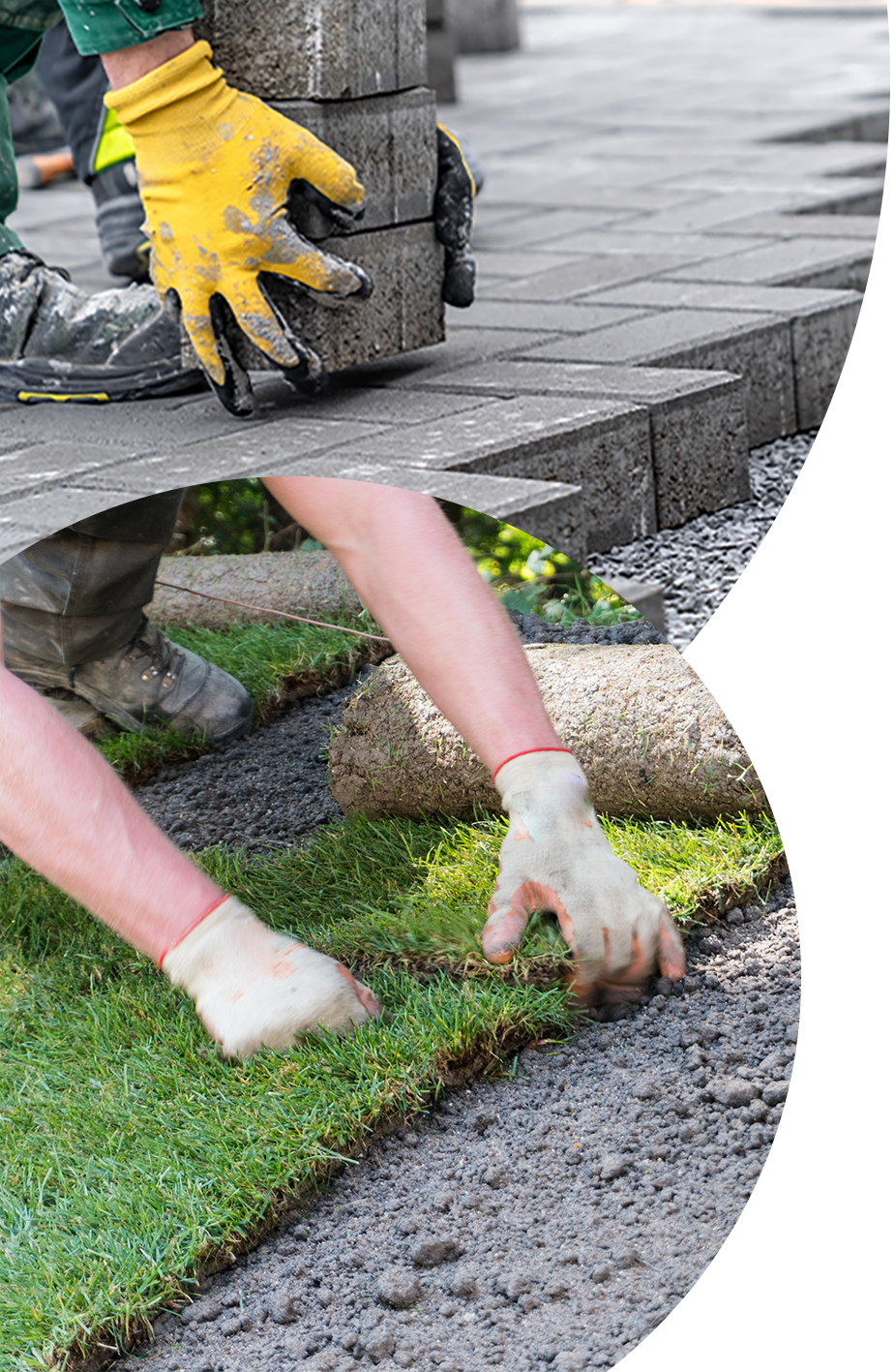 block paving and lawn turfing pictures
